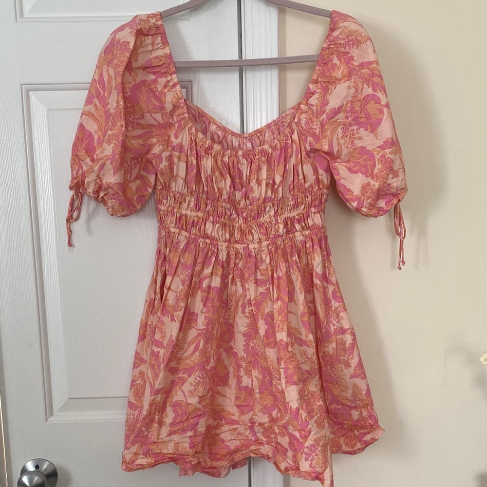 Olivaceous Pink and Orange Floral Dress - Picture 2 of 3